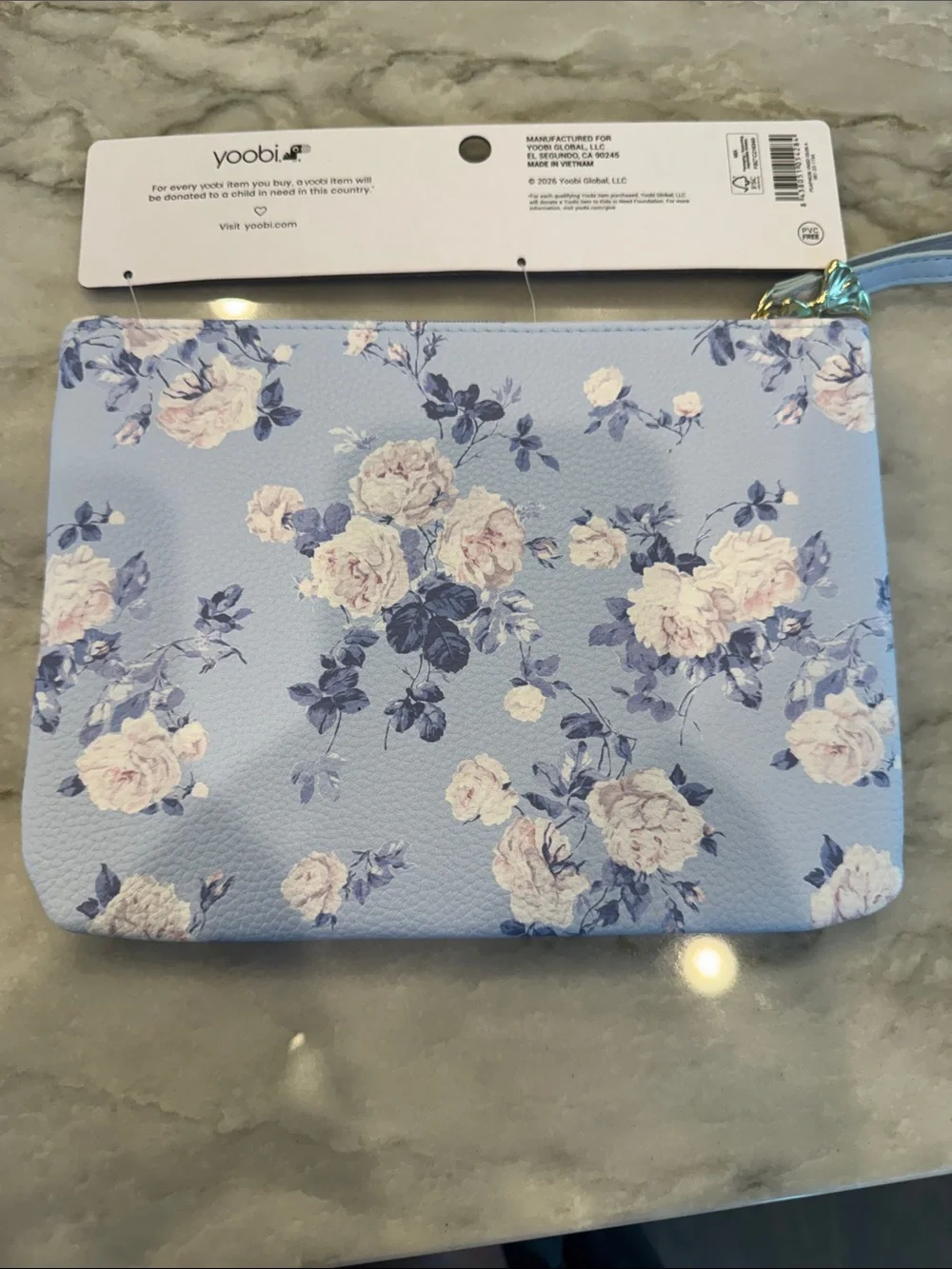 LoveShackFancy Blue Floral Kids Accessory Pouch